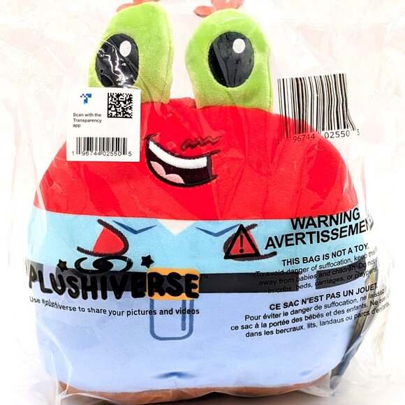 TeeTurtle Spongebob Squarepants Reversible Plushie Mr. Krabs and Krabby Patty 6" - Picture 5 of 5